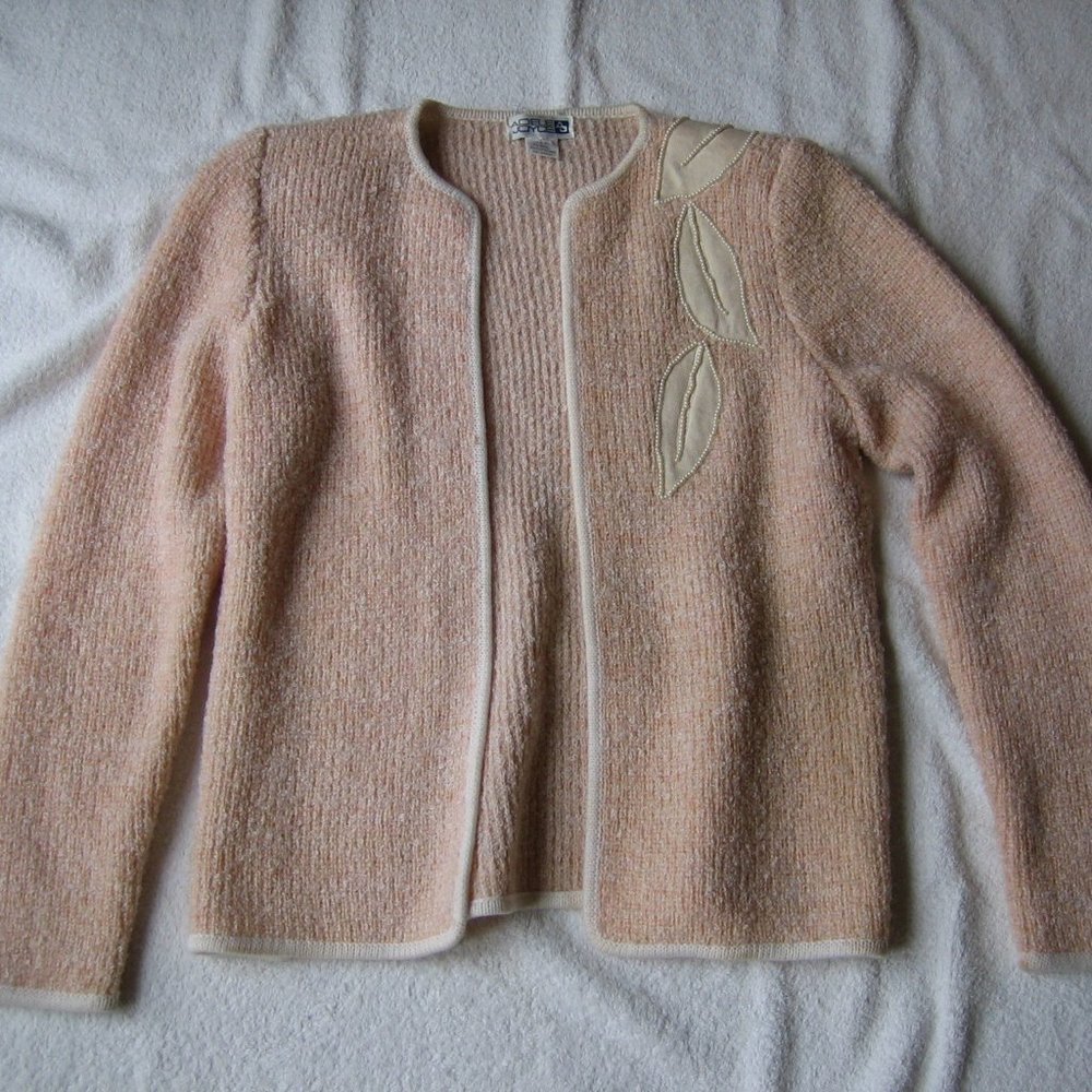 Adele Joyce Sweater with Pearl Leaves - Very Soft!